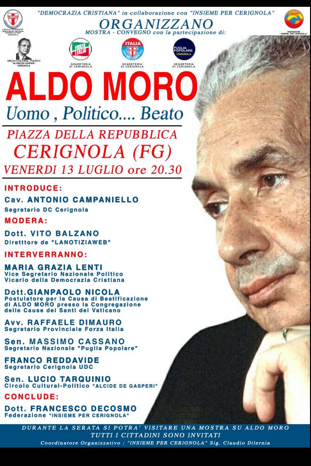 L’INTERVENTO DI MARIA GRAZIA LENTI AL CONVEGNO SULLA FIGURA DI ALDO MORO A CERIGNOLA