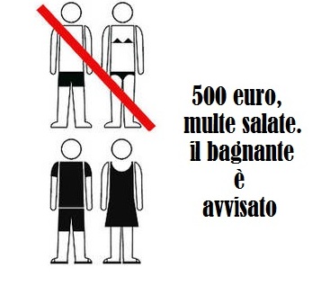 Un estate calda: 500 euro di multa a chi gira in costume da bagno.