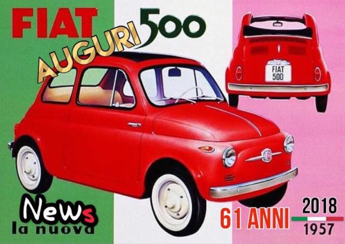 Auguri alla Fiat 500 : oggi 4 luglio 2018 compie 61 anni.