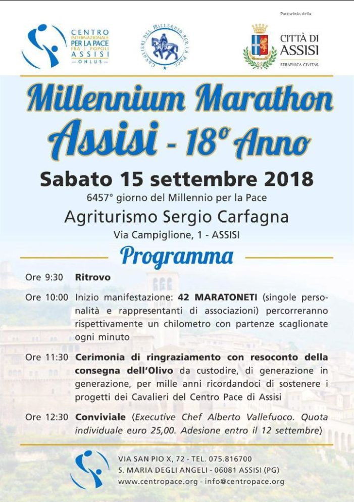 18° EDIZIONE : MILLENIUM MARATHON FOR PEACE.