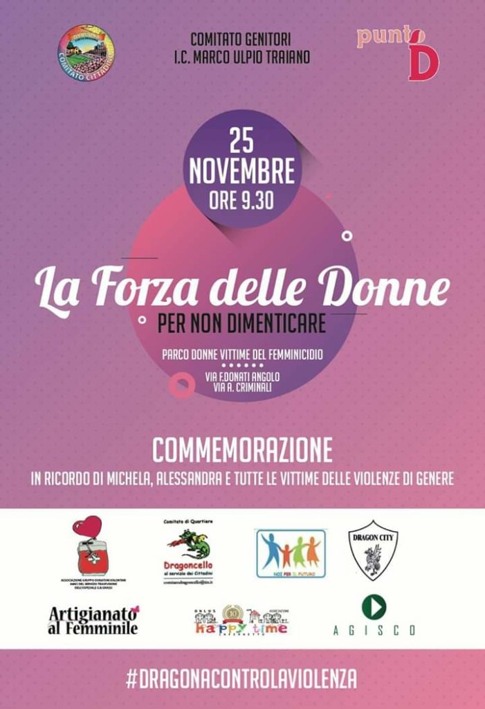 25-11-2018: anche il Mov. femminile della Democrazia Cristiana prende parte alle manifestazioni della Giornata contro la violenza sulle donne