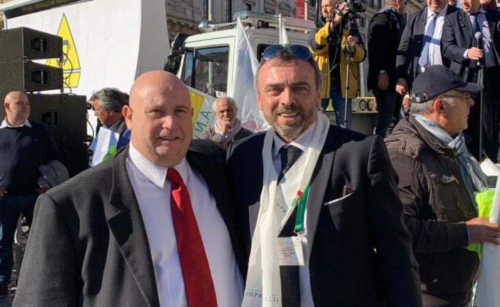 Una delegazione della Democrazia Cristiana presente alla manifestazione di protesta degli NCC a Roma il 29-11-2018