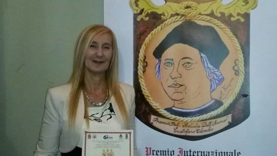 Anna Rita Santoro della Dc : assegnato il premio internazionale Artista dell’anno C.Colombo.