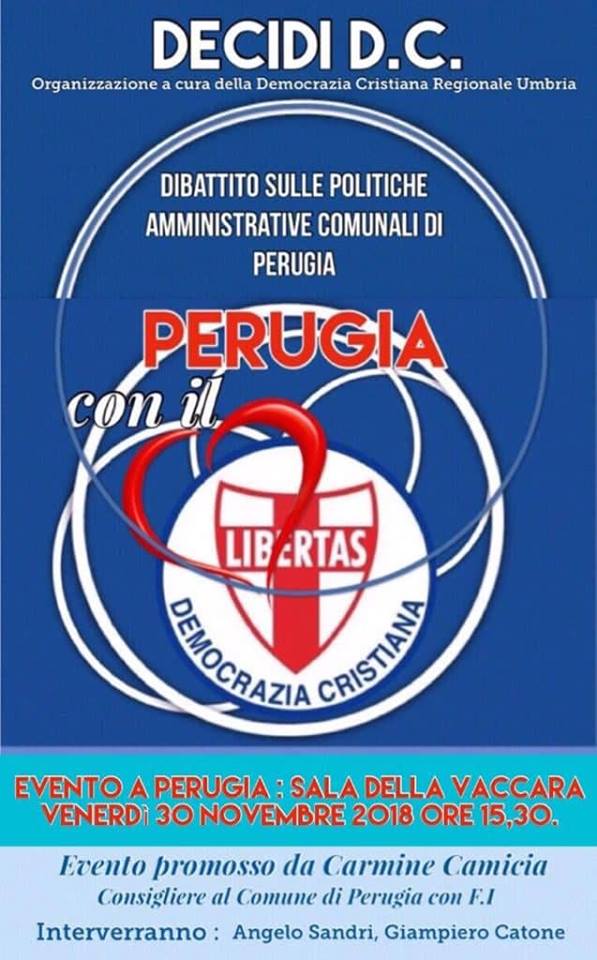 Perugia con il Cuore: dibattito della DC sulle politiche amministrative comunali di Perugia.