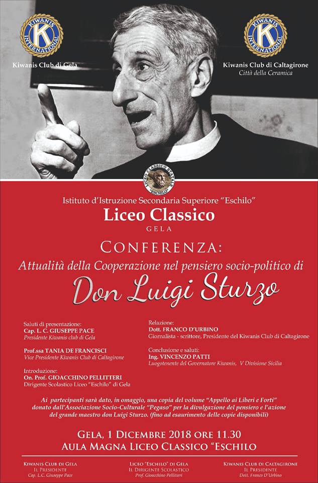 Interessante convegno a Gela (CL) sul tema: “L’attualità della Cooperazione nel pensiero socio-politico di Don Luigi Sturzo”.>