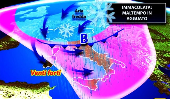 Meteo: IMMACOLATA con BOMBA di NEVE, vortice scandinavo attacca l’Italia con maltempo diffuso.