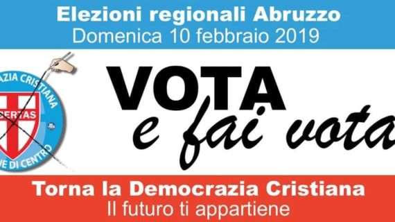 La Democrazia Cristiana di nuovo in campo nelle elezioni regionali dell’Abruzzo del 10 febbraio 2019
