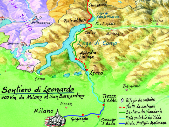 Nasce il Sentiero di Leonardo, le tappe tra Italia e Svizzera.