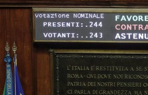 Taglio dei parlamentari: proclamato il primo sì del Senato.