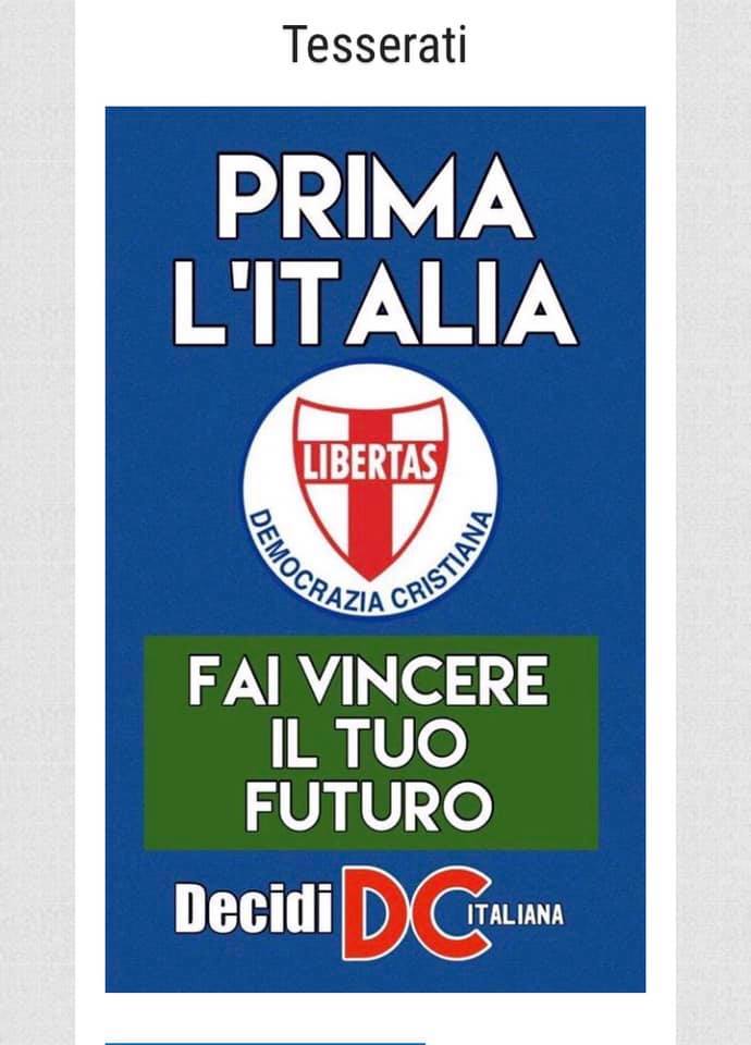 Si è svolta a Roma sabato 13/07/ 2019 la riunione della Direzione nazionale della Democrazia Cristiana: al via i Congressi provinciali e regionali della D.C. per il rinnovo degli organismi direttivi del partito scudocrociato (così come previsto dallo Statuto vigente della Democrazia Cristiana storica)