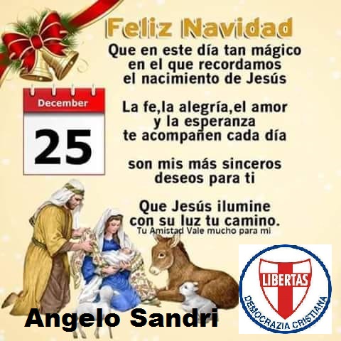 I più fervidi auguri di Buon Natale ed anche l’augurio di capire che senza Gesù Cristo, senza quel Bambino di cui oggi ricordiamo e festeggiamo la nascita, la nostra esistenza sarebbe priva di significato