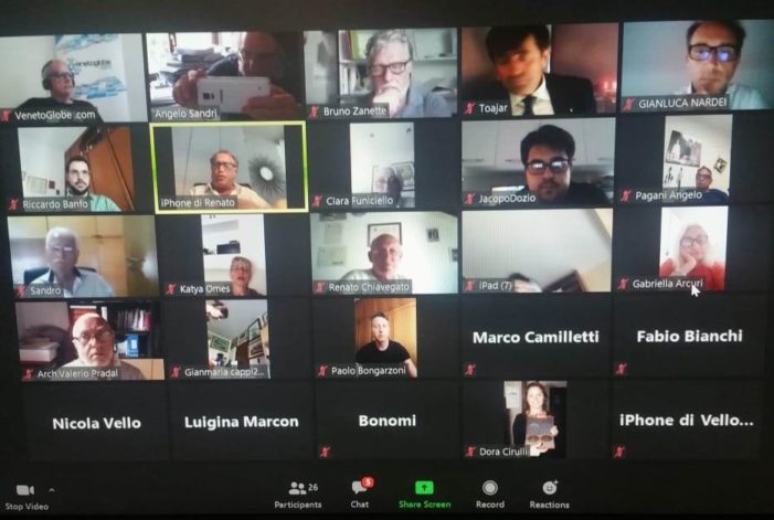 Interessante riunione in video  conferenza (lunedì 29 giugno 2020) promossa, in modalità ZOOM, dalla Democrazia Cristiana della regione Veneto