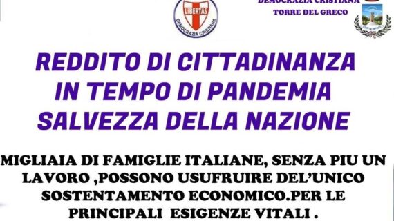 L’IMPEGNO ANCHE DELLA DEMOCRAZIA CRISTIANA DI TORRE DEL GRECO (NA) A SOSTEGNO DELLE POVERTA’ SERMPRE PIU’ DIFFUSE A CAUSA DI QUESTA PESANTE PANDEMIA CHE HA COLPITO IL NOSTRO PAESE.