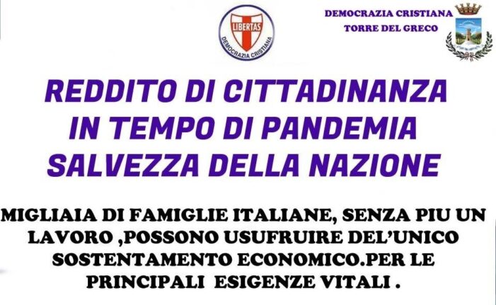 L’IMPEGNO ANCHE DELLA DEMOCRAZIA CRISTIANA DI TORRE DEL GRECO (NA) A SOSTEGNO DELLE POVERTA’ SERMPRE PIU’ DIFFUSE A CAUSA DI QUESTA PESANTE PANDEMIA CHE HA COLPITO IL NOSTRO PAESE.