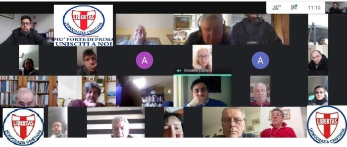 SABATO 20-03-2021: INTERESSANTE E PROFICUO INCONTRO IN VIDEO-CONFERENZA DELL’UFFICIO POLITICO NAZIONALE DELLA DEMOCRAZIA CRISTIANA PRESIEDUTO DAL SEGRETARIO NAZIONALE D.C. ANGELO SANDRI.