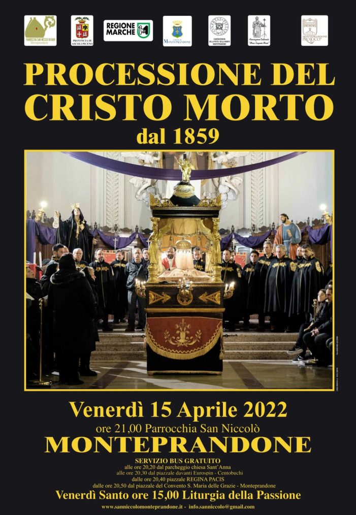 A Monteprandone (AP) – dopo due anni di pandemia – torna la storica “Processione del Cristo Morto” venerdì 15 aprile 2022
