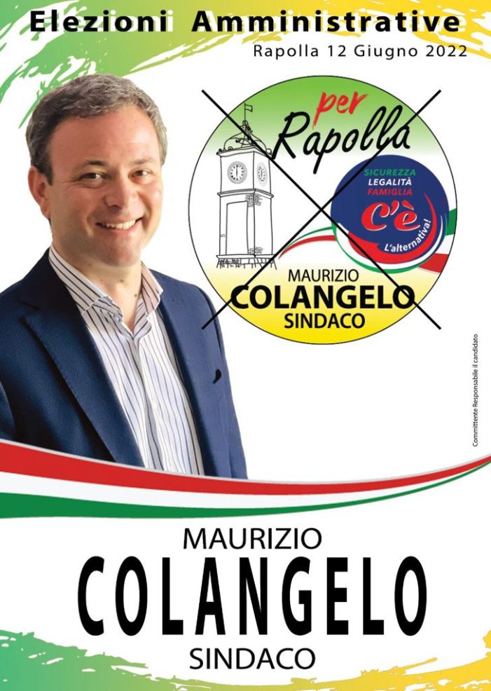 Anche la Democrazia Cristiana ha deciso di appoggiare a Rapolla (Comune in provincia di Potenza) la candidatura a Sindaco di Maurizio Colangelo