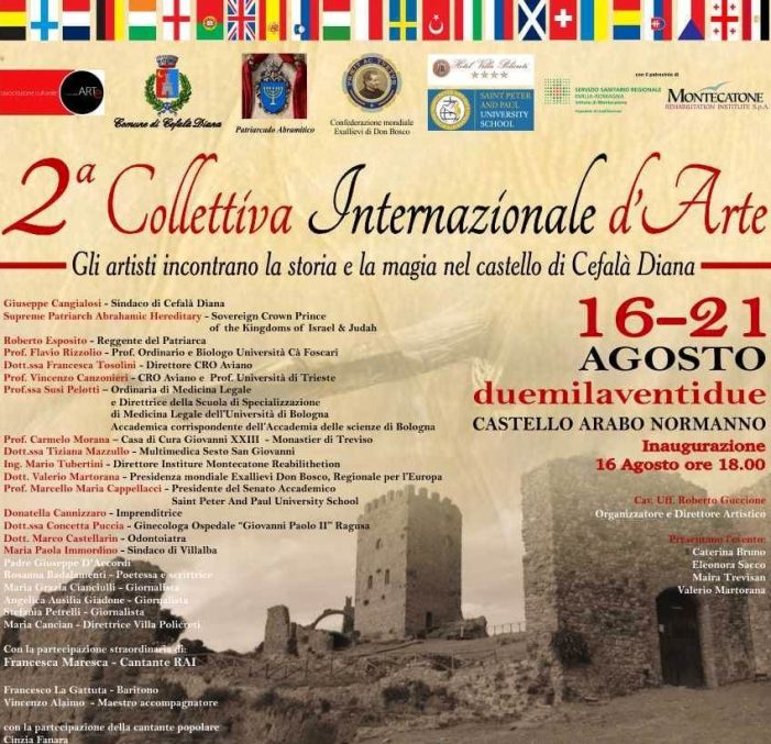 IMPORTANTE APPUNTAMENTO CULTURALE CON LA SECONDA MOSTRA COLLETTIVA INTERNAZIONALE D’ARTE IN PROGRAMMA DAL 16 AL 21 AGOSTO 2022 * prima parte