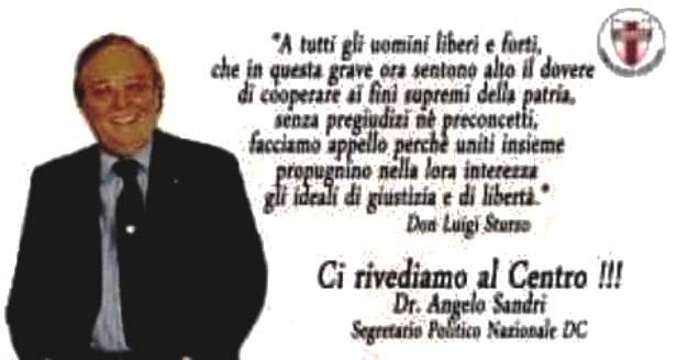 PROSEGUE IL DIALOGO “CENTRISTA” TRA DEMOCRATICI CRISTIANI AL CENTRO (G. PAOLO DEIDDA), M.E.D.A. (MARIA RICCELLI), MISTIPE (GIULIA DI ROCCO) E LA DEMOCRAZIA CRISTIANA (ANGELO SANDRI).