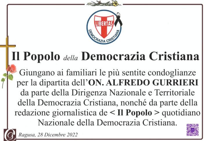 UNA GRANDE FOLLA HA DATO A RAGUSA IL SUO COMMOSSO SALUTO ALL’ON. ALFREDO GURRIERI.