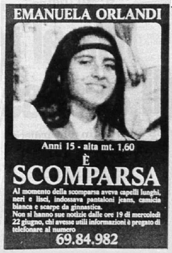 14 gennaio 2023: oggi Emanuela Orlandi avrebbe festeggiato il suo cinquantacinquesimo compleanno ! 