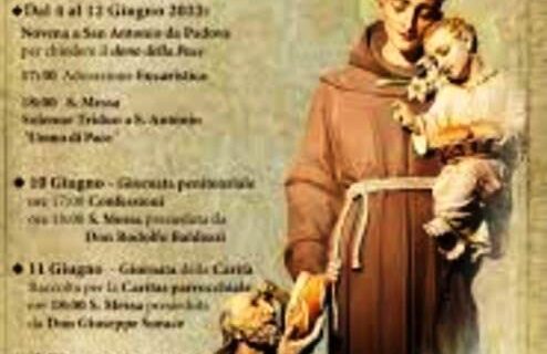 13 GIUGNO 2023: I FESTEGGIAMENTI IN ONORE DI SANT’ANTONIO DI PADOVA !