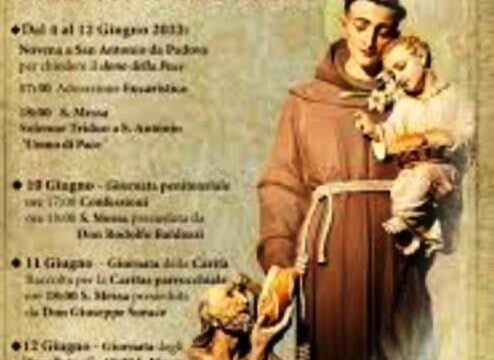 13 GIUGNO 2023: I FESTEGGIAMENTI IN ONORE DI SANT’ANTONIO DI PADOVA !