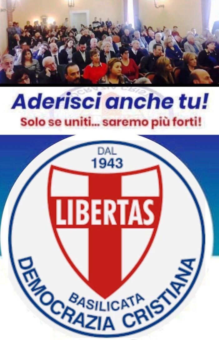 PROSEGUE “INARRESTABILE” LA RIORGANIZZAZIONE DELLA PRESENZA DELLA DEMOCRAZIA CRISTIANA IN REGIONE BASILICATA ED IN PARTICOLARE NELLA PROVINCIA DI POTENZA: LUNEDI’ 12 GIUGNO 2023 VERRA’ INAUGURATA LA SEDE DELLA D.C. A MONTEMILONE (PZ) !