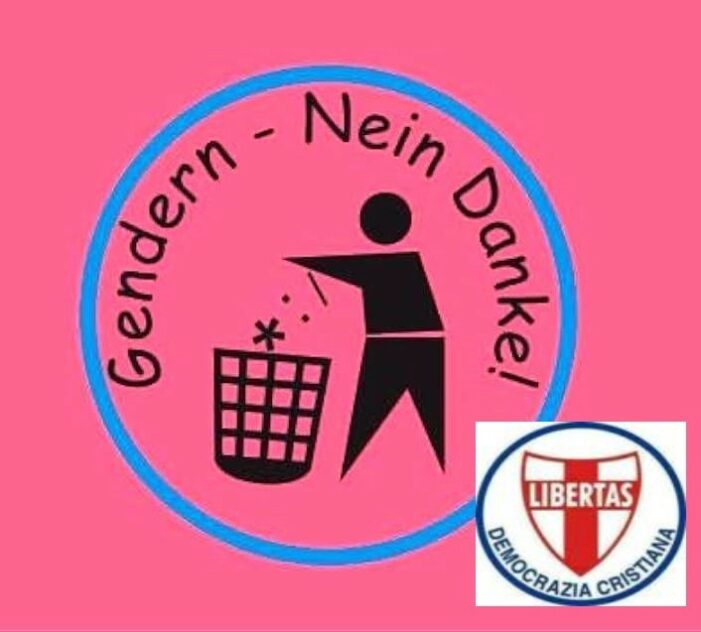 QUESITO ALLA DEMOCRAZIA CRISTIANA: SOCIETA’ GENDER ? NO, GRAZIE !