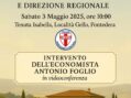 QUEST’OGGI (SABATO 3 MAGGIO 2025) IMPORTANTE RIUNIONE A PONTEDERA (PROVINCIA DI PISA) DEL DIPARTIMENTO PROGRAMMATICO-ELETTORALE DELLA DEMOCRAZIA CRISTIANA DELLA REGIONE TOSCANA