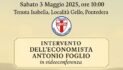 QUEST’OGGI (SABATO 3 MAGGIO 2025) IMPORTANTE RIUNIONE A PONTEDERA (PROVINCIA DI PISA) DEL DIPARTIMENTO PROGRAMMATICO-ELETTORALE DELLA DEMOCRAZIA CRISTIANA DELLA REGIONE TOSCANA