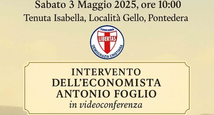 QUEST’OGGI (SABATO 3 MAGGIO 2025) IMPORTANTE RIUNIONE A PONTEDERA (PROVINCIA DI PISA) DEL DIPARTIMENTO PROGRAMMATICO-ELETTORALE DELLA DEMOCRAZIA CRISTIANA DELLA REGIONE TOSCANA QUEST’OGGI (SABATO 3 MAGGIO 2025) IMPORTANTE RIUNIONE A PONTEDERA (PROVINCIA DI PISA) DEL DIPARTIMENTO PROGRAMMATICO-ELETTORALE DELLA DEMOCRAZIA CRISTIANA DELLA REGIONE TOSCANA